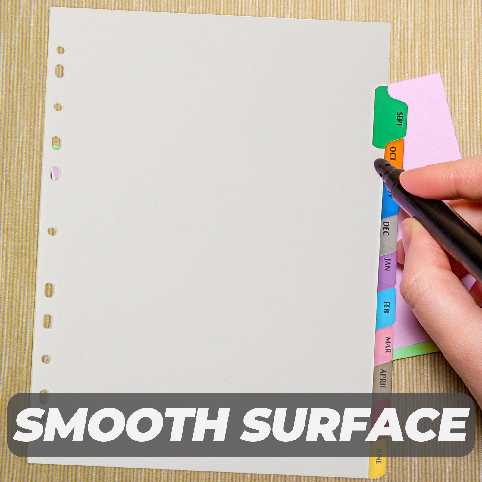 Index Tab Divider - 12 Divisori per Raccoglitori con Etichette