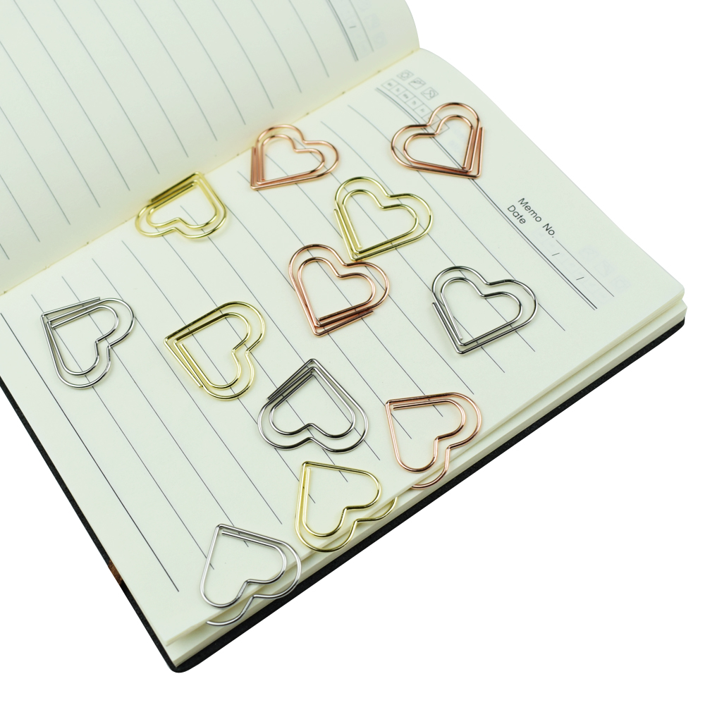 Binder Clip Assorted - Set da 12 fermagli a cuore