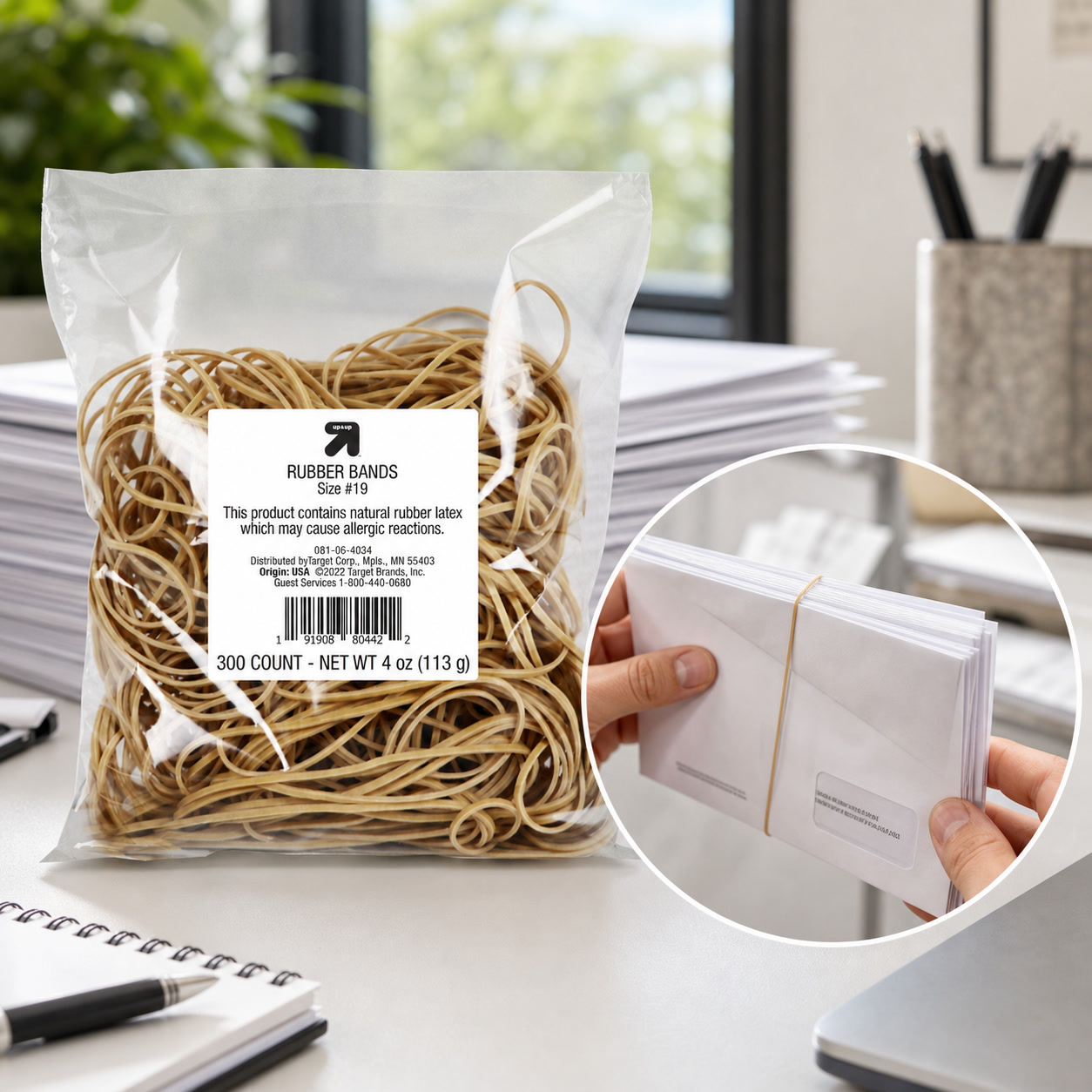 Tan Stationery & Office Supply - 900 elastici in gomma color beige
