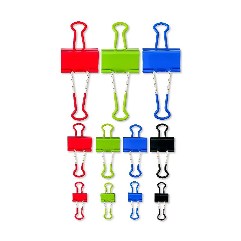 Binder Clip Assorted - Clip di fissaggio con impugnatura, colori