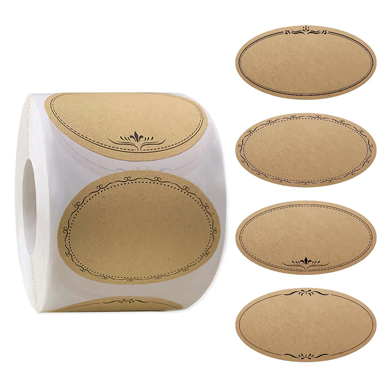 Sticker Label Roll - 250 adesivi/rotolo 2.5*1.4in carta kraft cucina