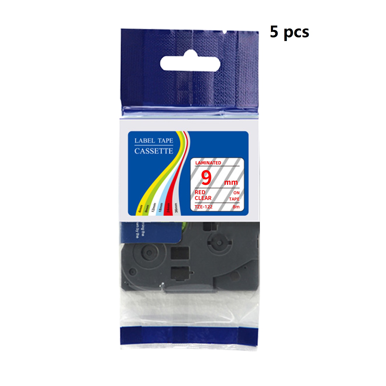 Label Printer Tape - 5 nastri per etichette laminati compatibili