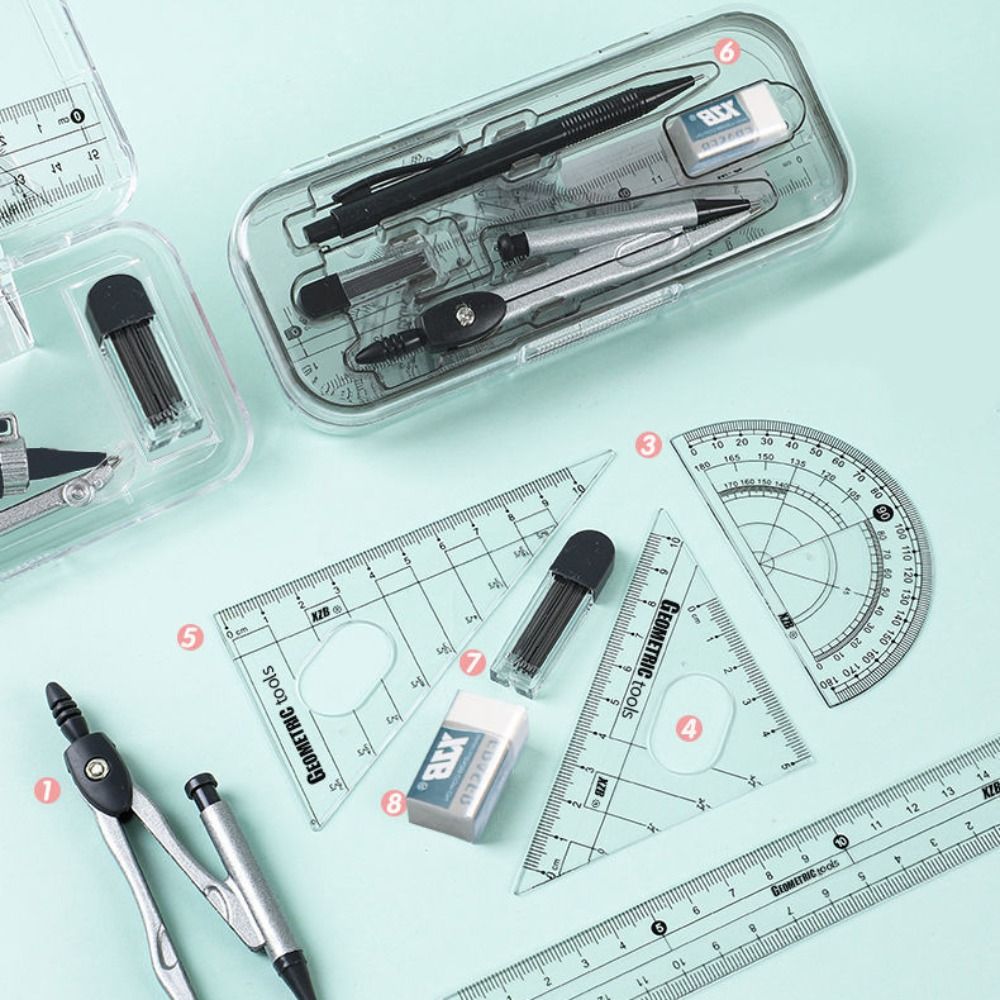 Compass Geometry Set - Set di 8 Pezzi: Kit Multifunzionale