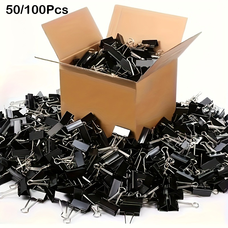 Binder Clip Assorted - Clip per documenti colorati e neri,