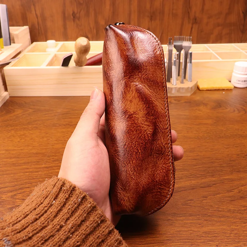Borsa per penne in pelle di va - Tan Stationery & Office Supply recensione e prezzo