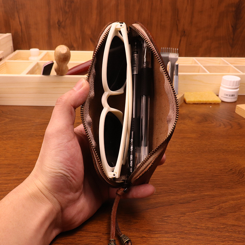 Borsa per penne in pelle di va - Tan Stationery & Office Supply recensione e prezzo